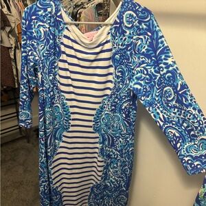 Lilly Pulitzer Blue and White Striped Dress